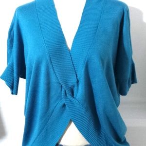 Sweater Cardigan Twist Front L Twist Front Teal